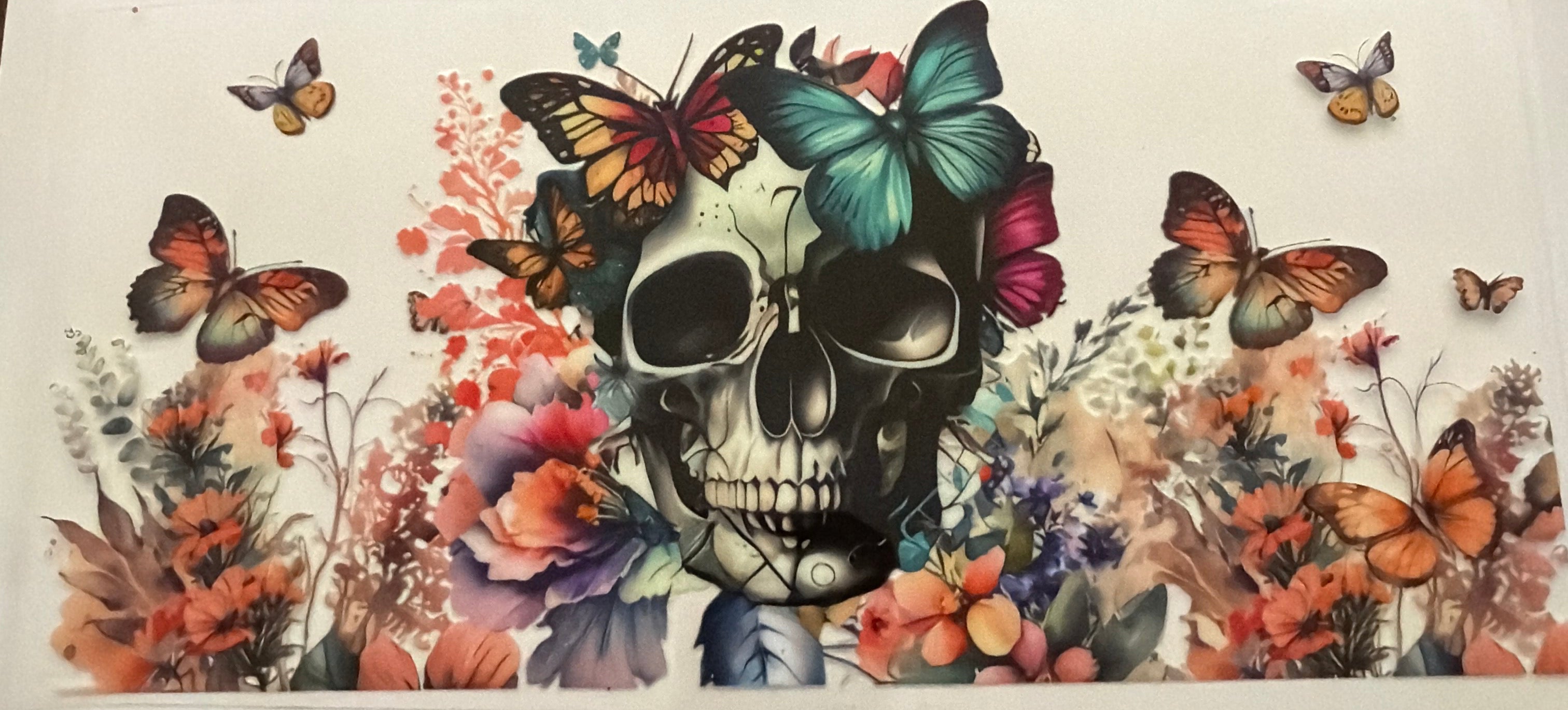 B261- Butterfly & Skull
