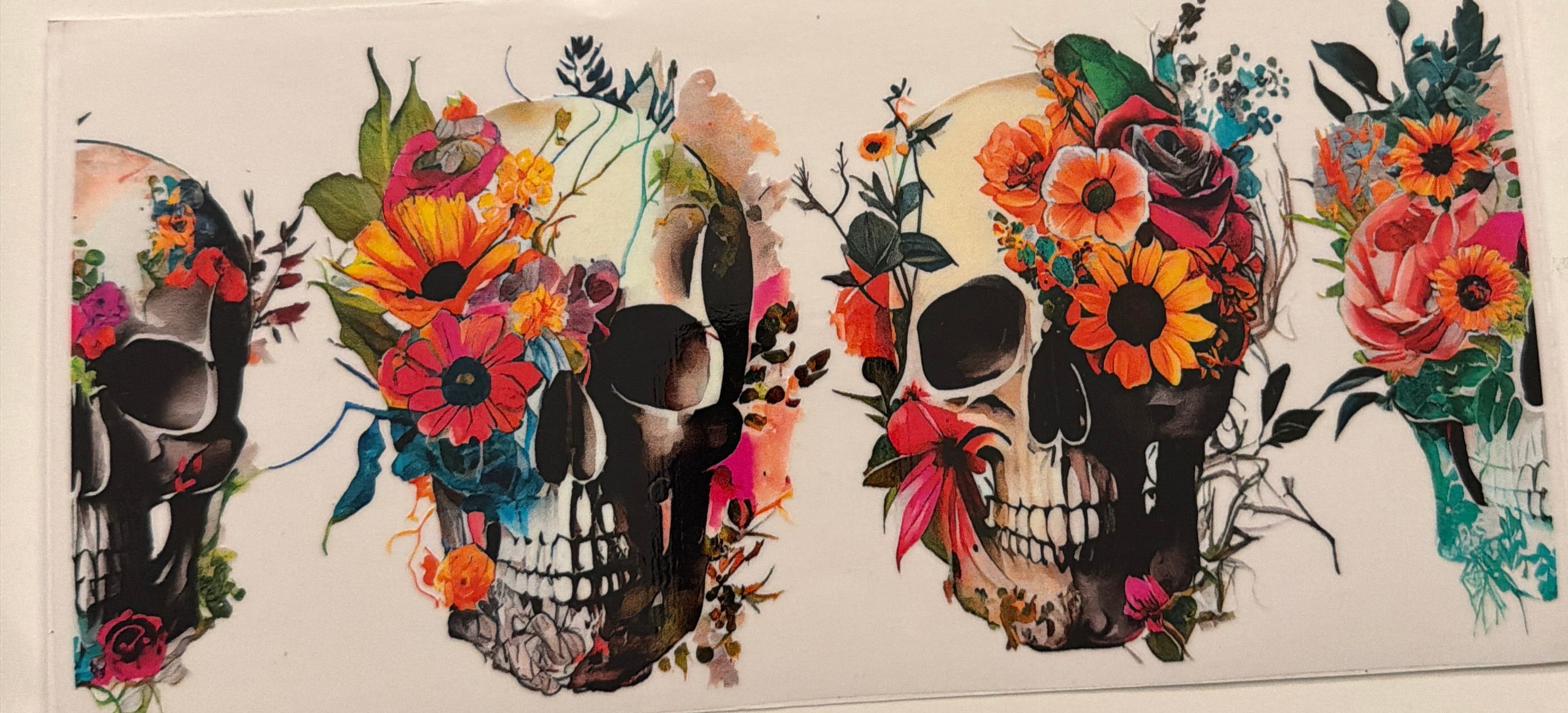 FLO295- Skulls & Flowers