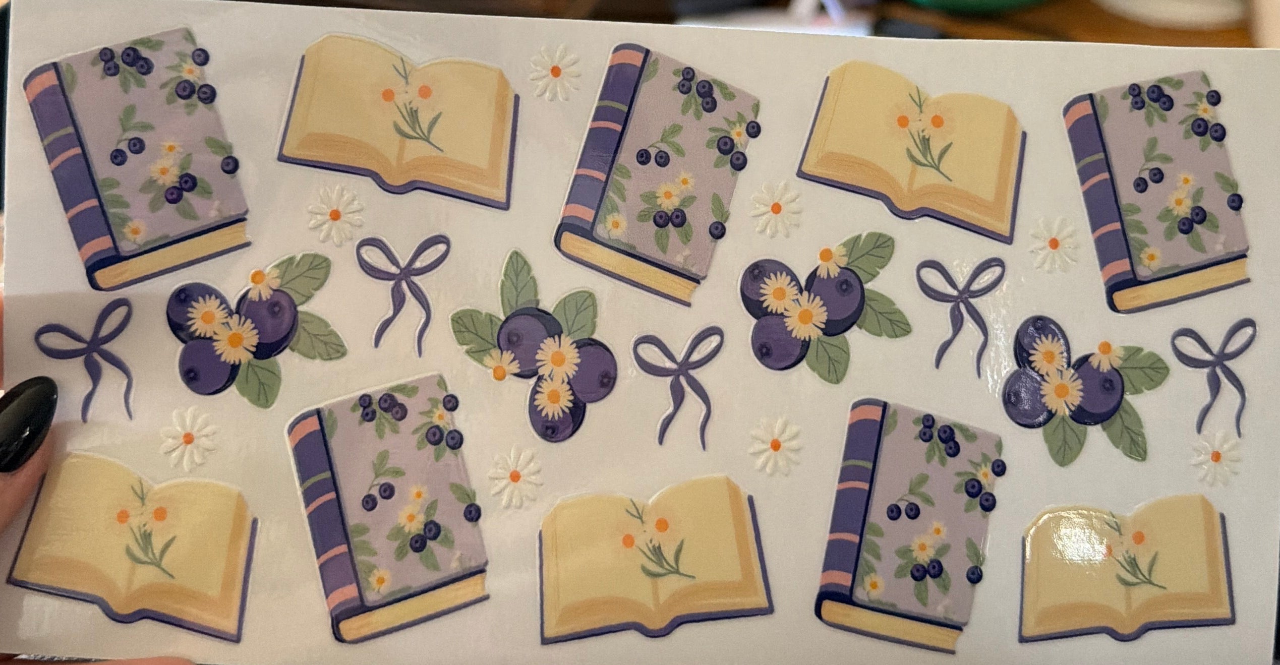Cup Decal-Blueberry & Books