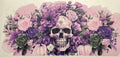 FLO290- Flowers & Skull
