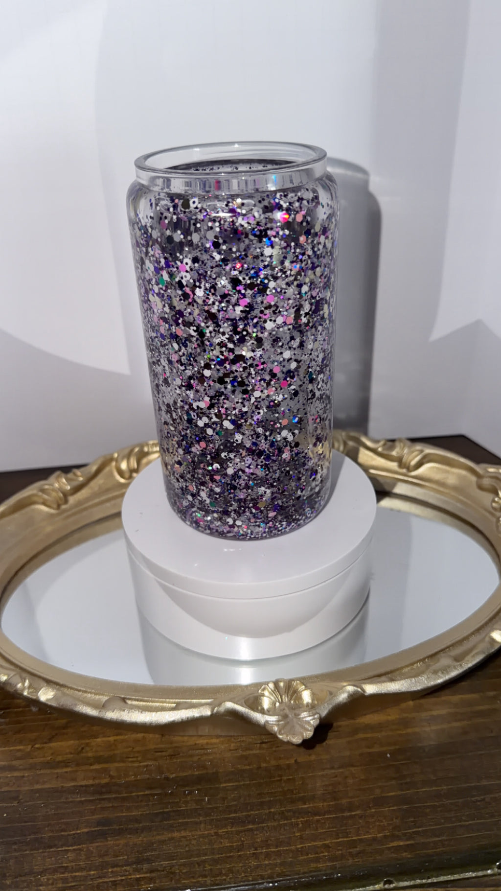 12 Oz Glass Waterfall Purple Cup! GLOW IN THE DARK!