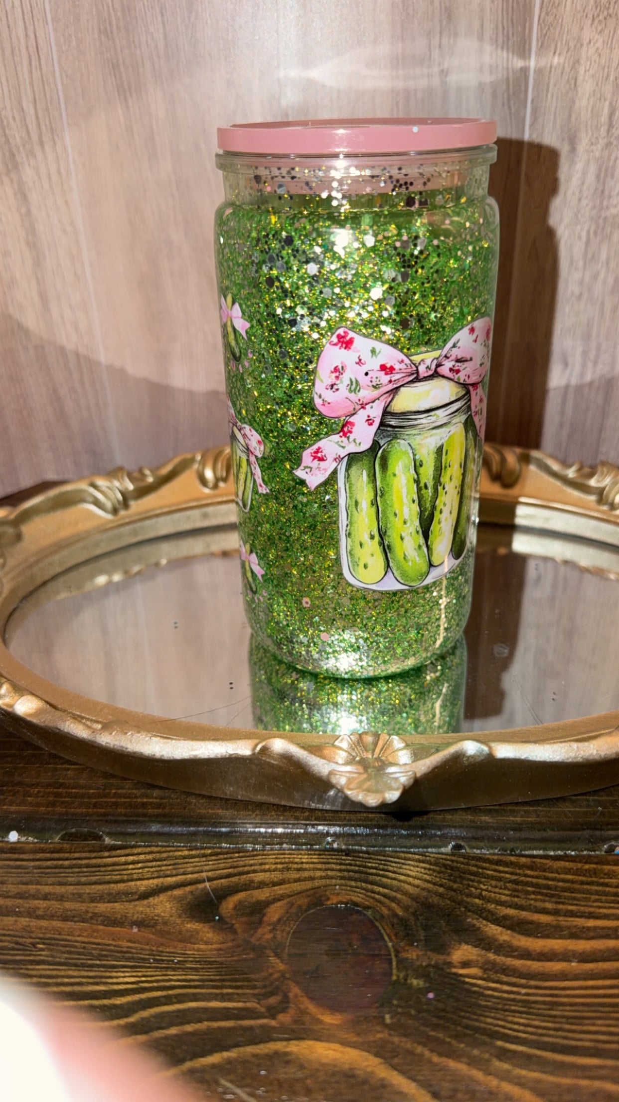 Pre Made Pickle Cup 16 oz Acrylic