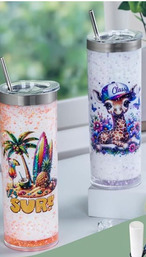 20 oz stainless Steel Snowglobe Cup